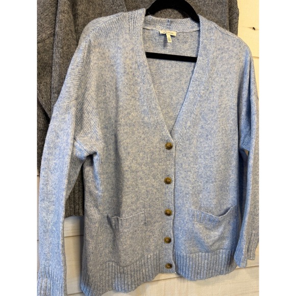 Ella Moss Women's Blue Marled Knit Button Front Cardigan Sweater Size Large - Picture 9 of 9